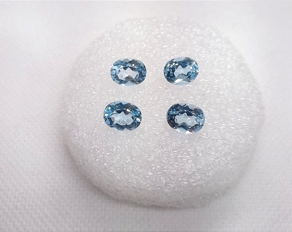 Topázio Azul Oval Par