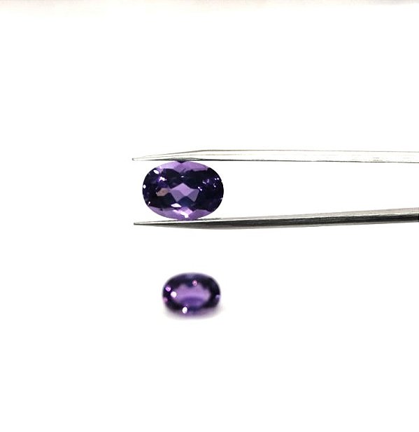 Ametista Facetada Oval Par 10x14mm