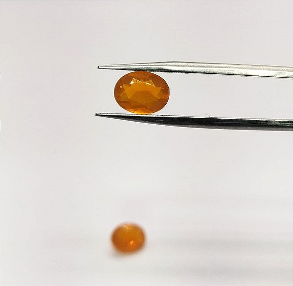 Opala De Fogo Facetada Oval Par 7x9mm