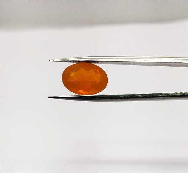 Opala De Fogo Facetada Oval LARANJA 12X8 mm