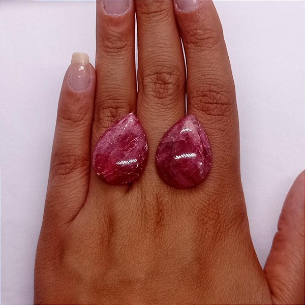 Rodonita Cabochão Gota Par