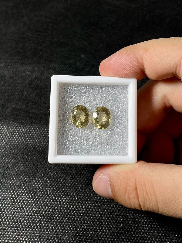 Escapolita Facetada Oval Par 9x11mm