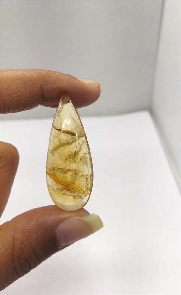 Citrino Cabochão Gota Alongada