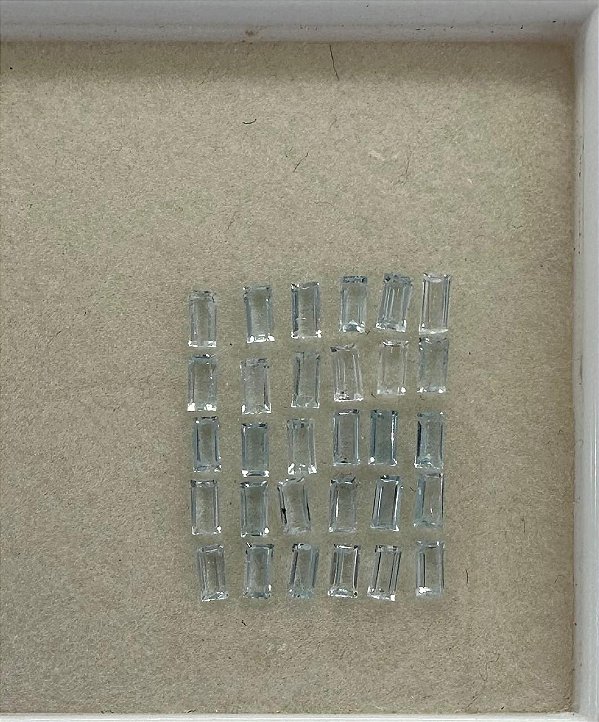 Água Marinha Facetada Retangular 30 Pedras 2X4 mm