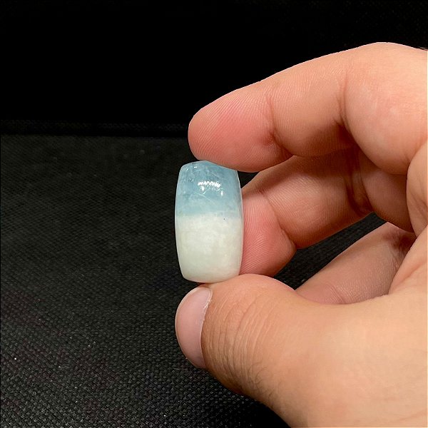 Água Marinha Cabochão Bicolor Retangular 15x26mm