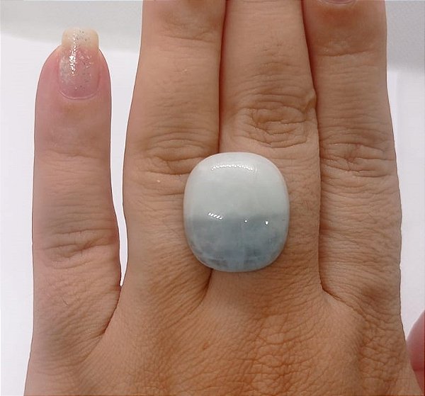 Água Marinha Cabochão Bicolor 20x23mm