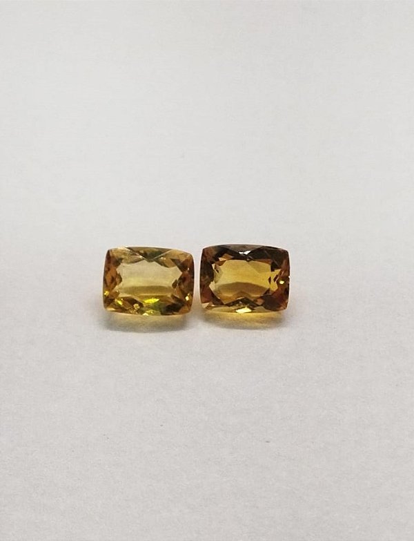 Citrino Facetado Retangular Par 6x8mm