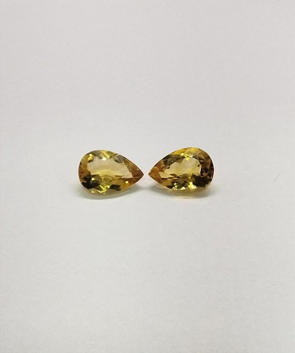 Citrino Facetado Gota Par 9x13mm
