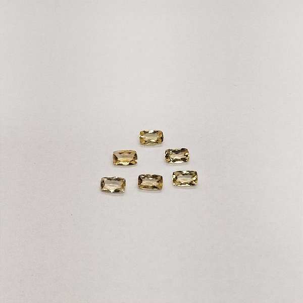 Topázio Imperial Facetado Retangular 6 Pedras