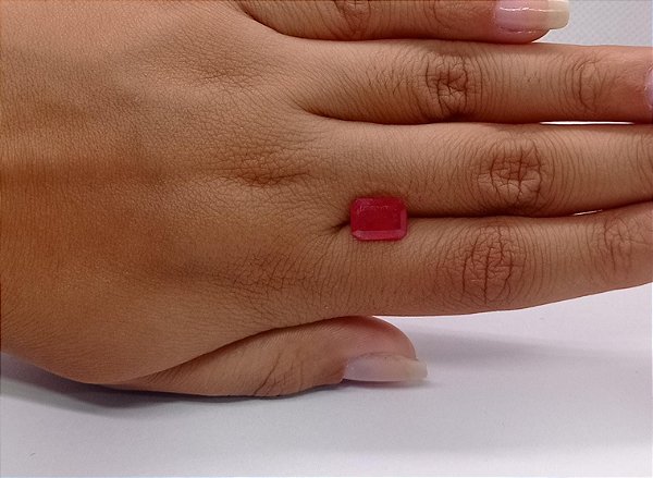 Rodonita Facetada Retangular 7,7x10mm