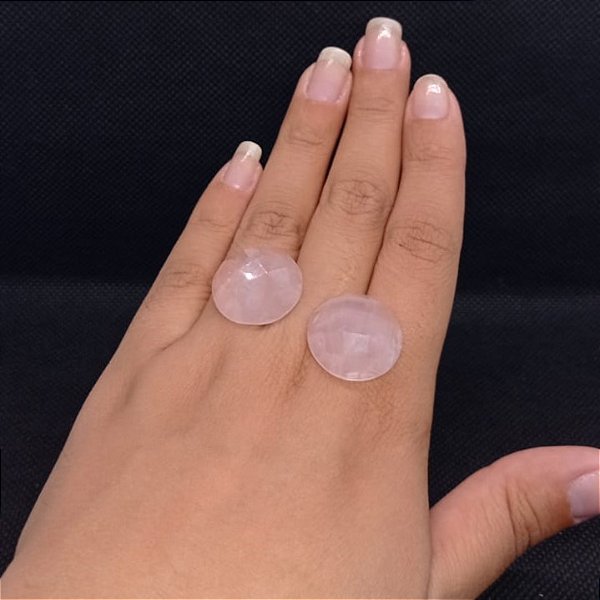 Quartzo Diverso Rosa Suave Briole Redondo Par 20mm