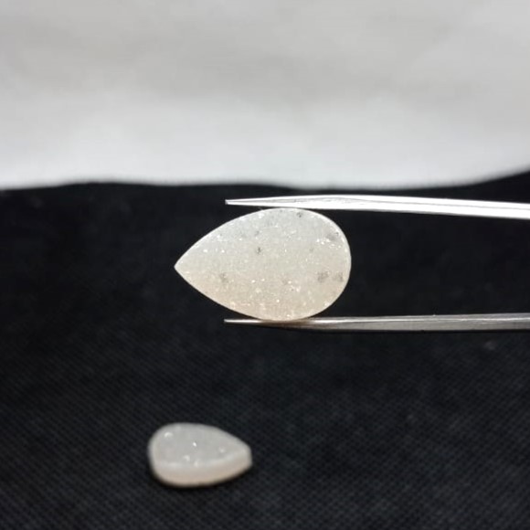 Quartzo Diverso Ágata Brilho Natural Gota Par 13,5x21mm