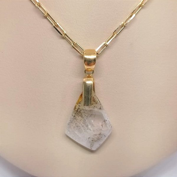Pingente Banhado à ouro 18 K de Dendrita.