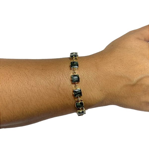 Pulseira Banhada a ouro 18k de Biriba De Esmeralda.