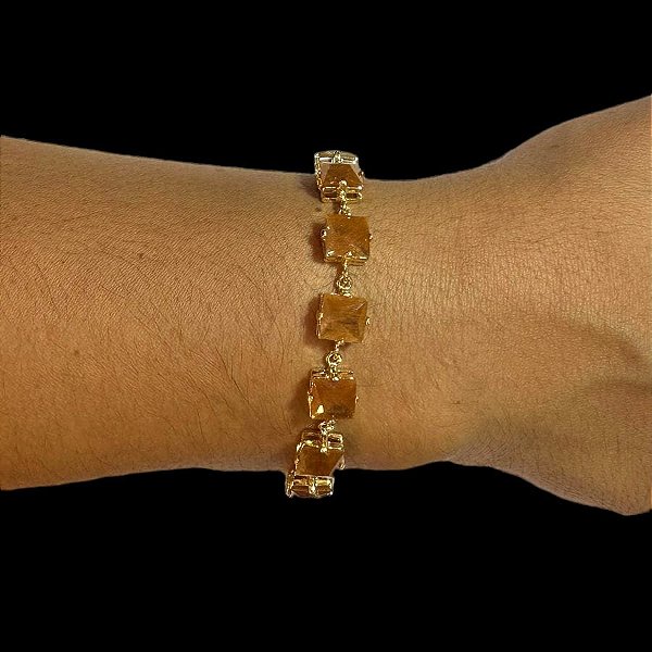 Pulseira Banhada a ouro 18k de Rutilo.