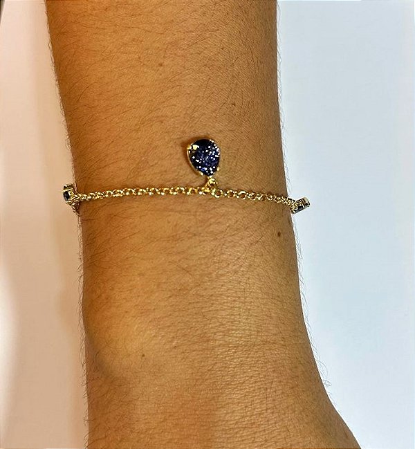 Pulseira Banhada a ouro 18k de Pedra Estrela.