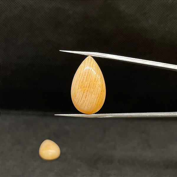 Amazonita Bege Cabochão Gota Par 15x25