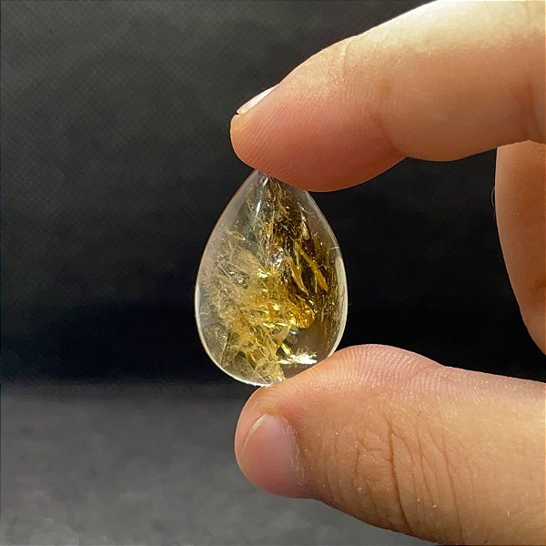 Citrino Gota Cabochão 30x20