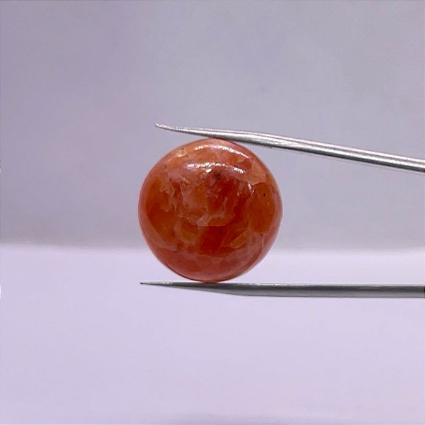 Calcita Laranja Cabochão Redondo