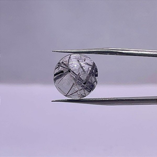 Quartzo Diverso Grafite Cabochão Redondo 12mm