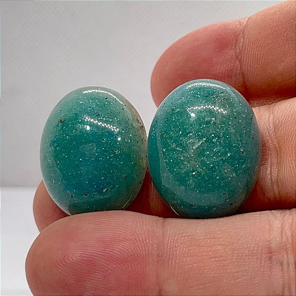 Quartzo Diverso Aventurina Cabochão Oval Par 25x20
