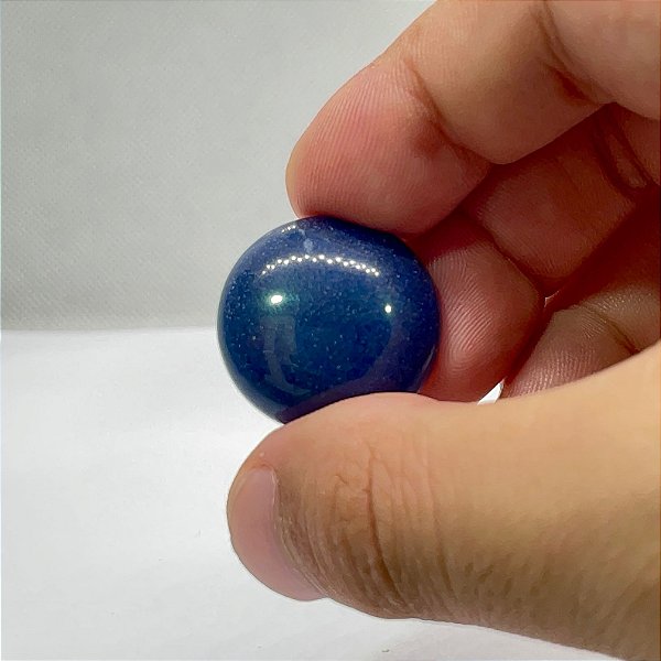Quartzo Diverso Azul Cabochão Redondo Par