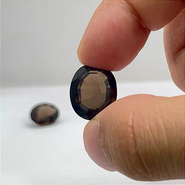 Quartzo Fumê Facetado Oval Trio