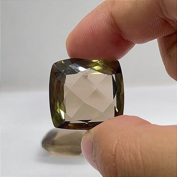 Quartzo Fumê Facetado Quadrado Par
