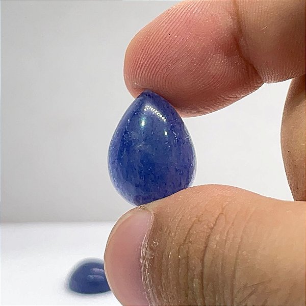 Quartzo Diverso Azul Cabochão Gota Par 20x15
