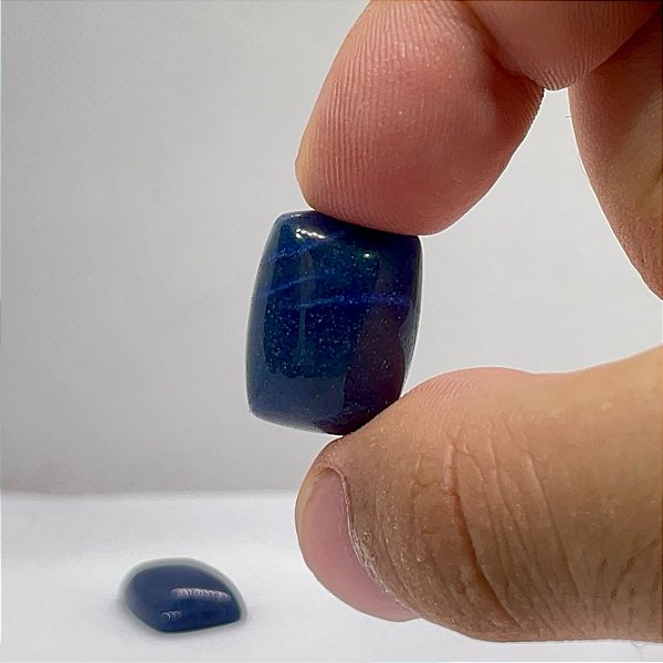Quartzo Diverso Azul Cabochâo Retangular Par 20x15
