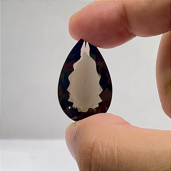 Quartzo Fumê Facetado Gota 30x19