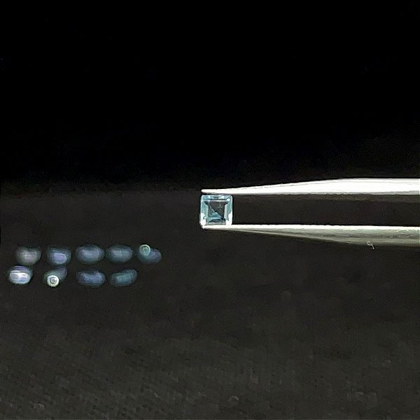 Água Marinha 3mm Quadrada Lote 10 Pedras