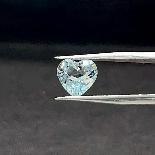 Água Marinha Facetada Coração 9 mm 3 pedras