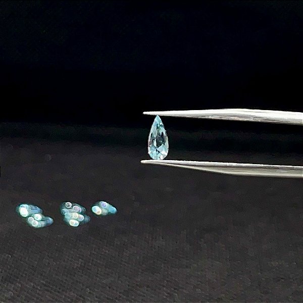 Água Marinha Facetada Gota Lote 30 Pedras 6x3 mm