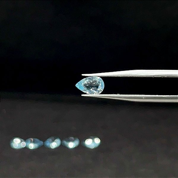 Água Marinha Facetada Gota Lote 6 Pedras 5x8mm