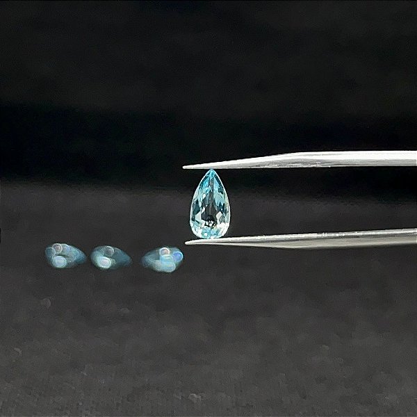 Água Marinha Facetada Gota Lote 4 Pedras 5x9