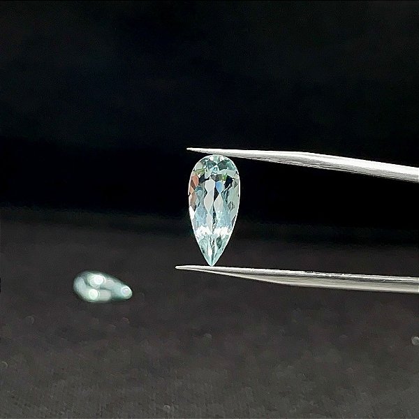 Água Marinha Facetada Gota Par 7x14
