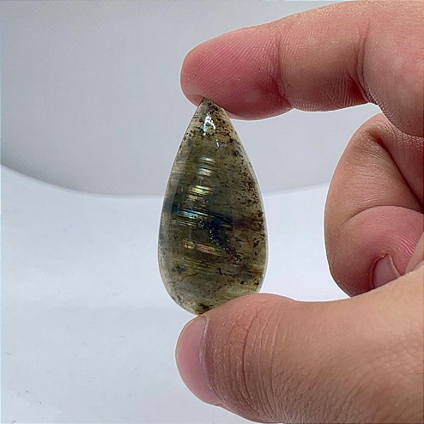 Labradorita Cabochão Gota 22x45