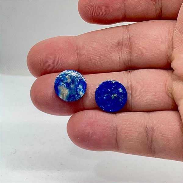 Lápis Lazuli Cabochão Redondo Par