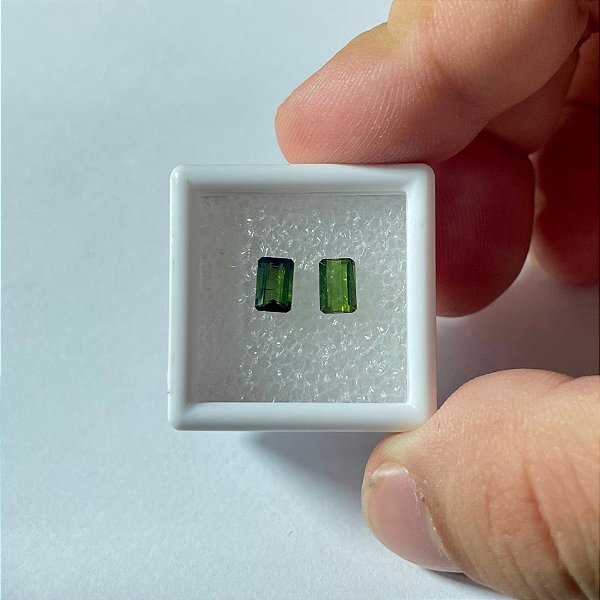 Turmalina Verde Par Retangular