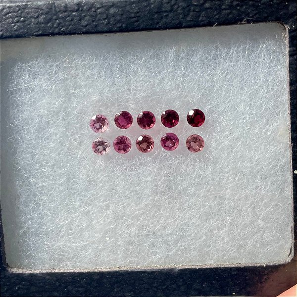 Turmalina Rosa Redonda 10 Pedras Degradê
