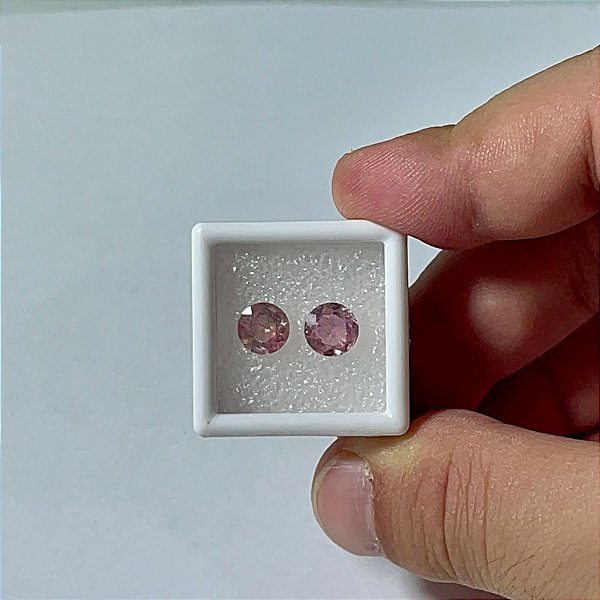 Turmalina Redonda Rosa Par 7mm