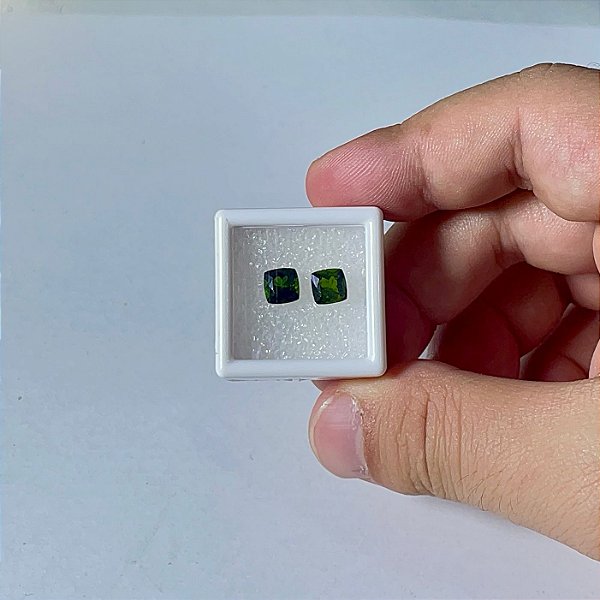 Turmalina Verde Quadrada Par 6mm