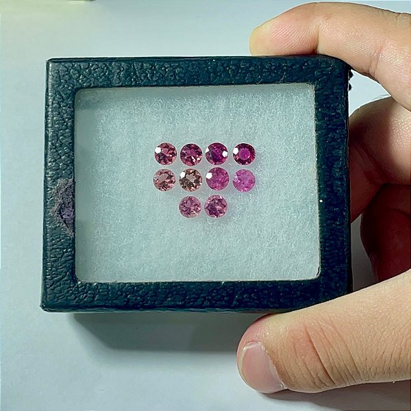 Turmalina Redonda Rosa 10 pedras 6mm