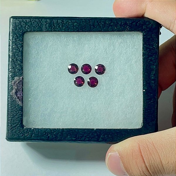 Turmalina Redonda Rosa Corada 5 Pedras 6mm