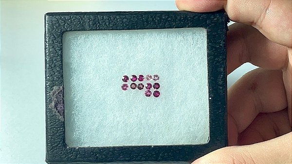 Turmalina Redonda Rosa 12 Pedras 3mm