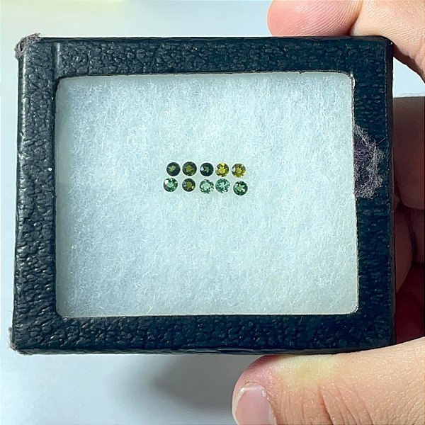 Turmalina Redonda Verde 10 Pedras 3mm Degradê
