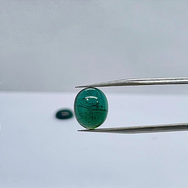 Turmalina Cabochão Oval Azul Parelhado