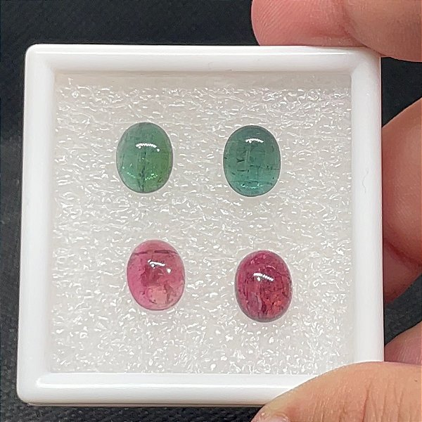 Turmalina Cabochão Oval Lote 4 Pedras