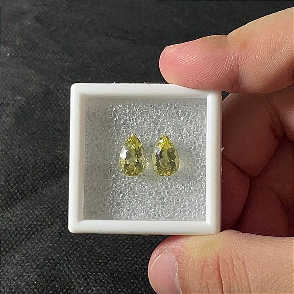 Berilo Facetado Gota Par 7,5x11,5